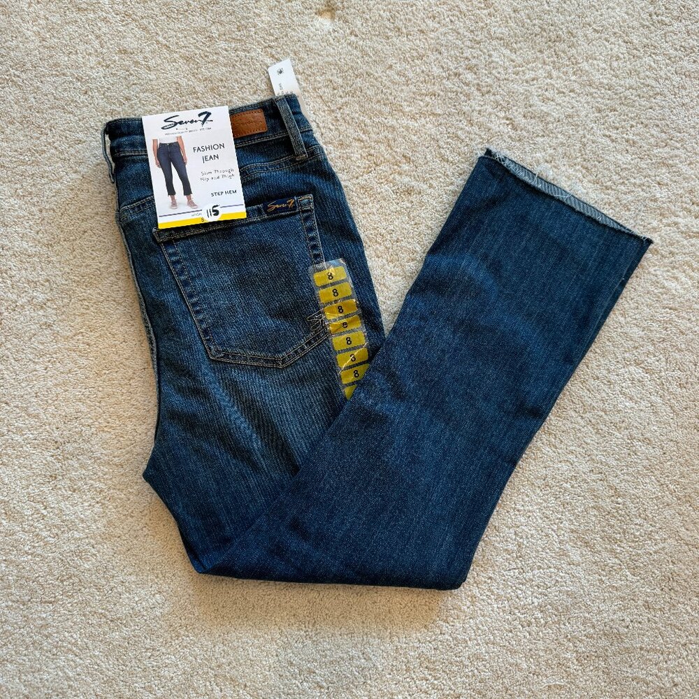 Seven7 Ladies High-Rise Step Hem Cropped Fashion Jean Size‎ 8